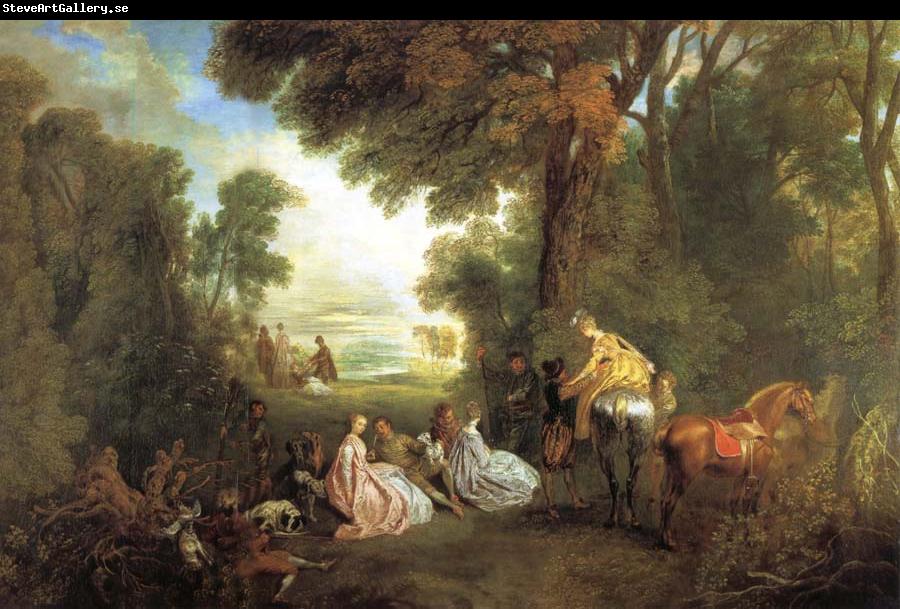 Jean-Antoine Watteau The Halt During the Chase